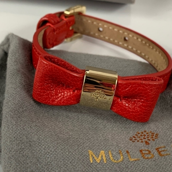NWOT Mulberry Alexa Red leather bow bracelet. - Picture 5 of 5
